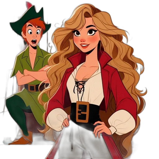 dress, cartoon, concept art, fantasy art, comic book art, fire, two, animated transparent PNG cut-out