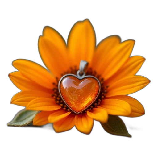 flower, jewelry, crown, staff, photorealistic, 3d render, tiny, orange transparent PNG cut-out