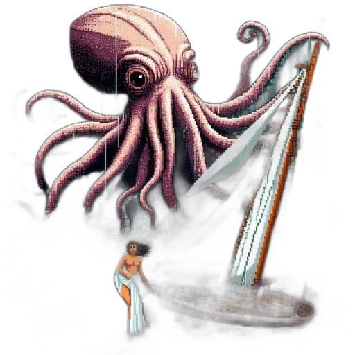 creature, staff, weapon, umbrella, concept art, pixel art, 3d render, fantasy art transparent PNG cut-out