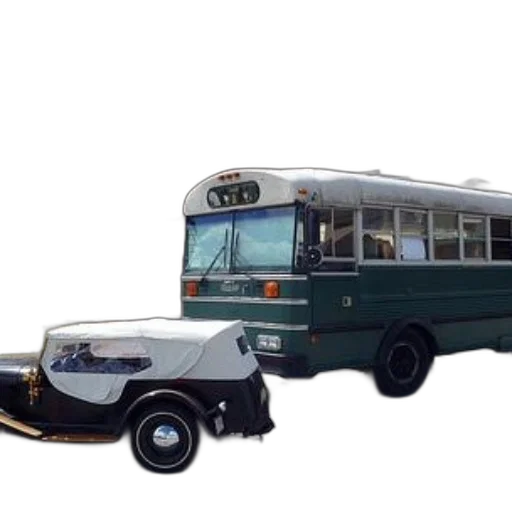car, 3d render, concept art, photorealistic, vintage, old-fashioned, bus, parked transparent PNG cut-out