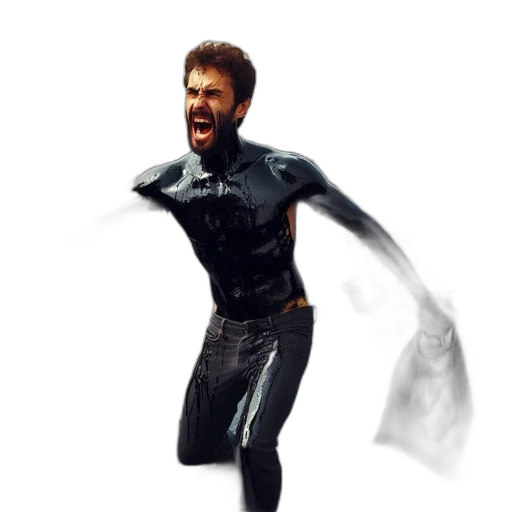 concept art, comic book art, 3d render, photorealistic, individual, coated, thick, oily transparent PNG cut-out