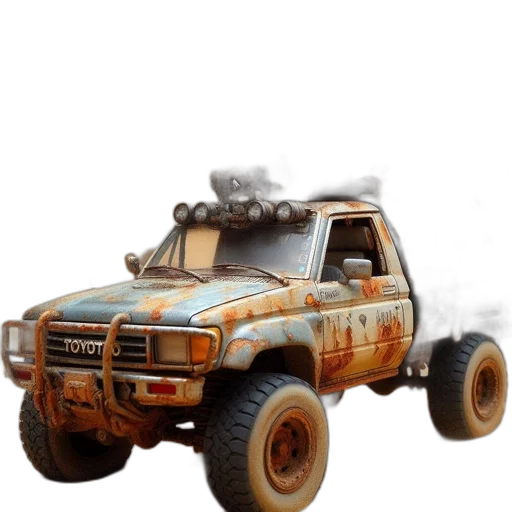 car, weapon, animal, concept art, 3d render, photorealistic, fantasy art, desolate transparent PNG cut-out