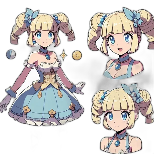 dress, anime, concept art, cartoon, pixel art, blue, pastel, dark transparent PNG cut-out
