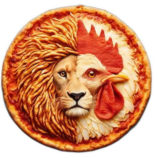 food, dragon, animal, crown, fantasy art, photorealistic, pixel art, creative transparent PNG cut-out