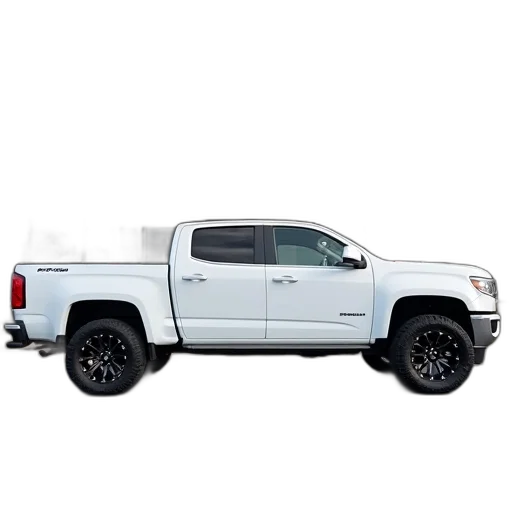 car, 3d render, white, pickup, truck, parked, front, building transparent PNG cut-out