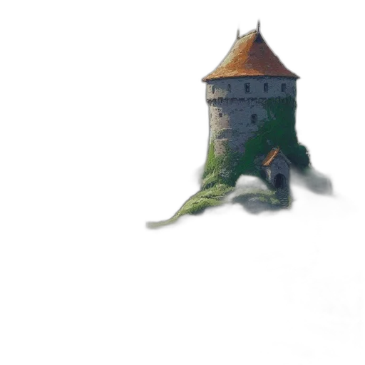 dragon, building, dress, crown, concept art, 3d render, watercolor, fantasy art transparent PNG cut-out