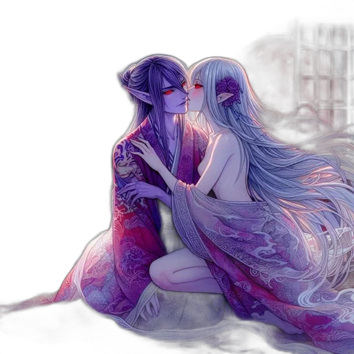 dress, watercolor, fantasy art, concept art, anime, fog, fire, underwater transparent PNG cut-out