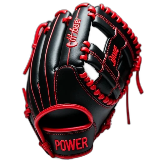 weapon, black, red, baseball, glove, words, suples, fit transparent PNG cut-out