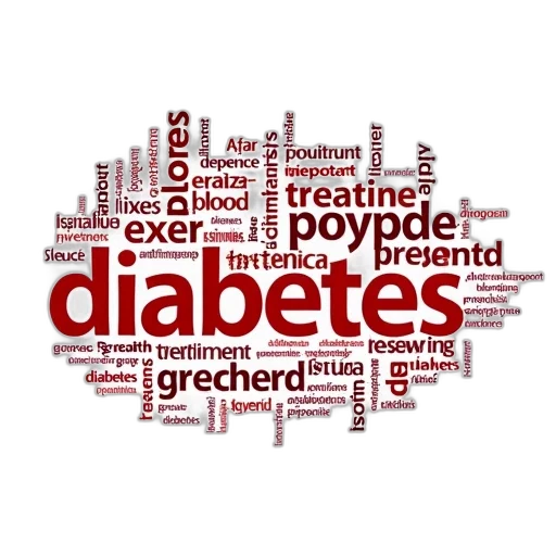 second, image, word, cloud, represents, concept, diabetes, composed transparent PNG cut-out