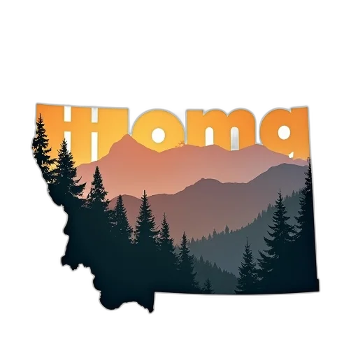 montana, state, shape, words, home, top transparent PNG cut-out