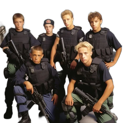 staff, weapon, concept art, outer space, group, young, men, tactical transparent PNG cut-out