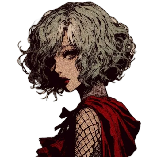 dress, mask, hair, face, pixel art, concept art, comic book art, fantasy art transparent PNG cut-out