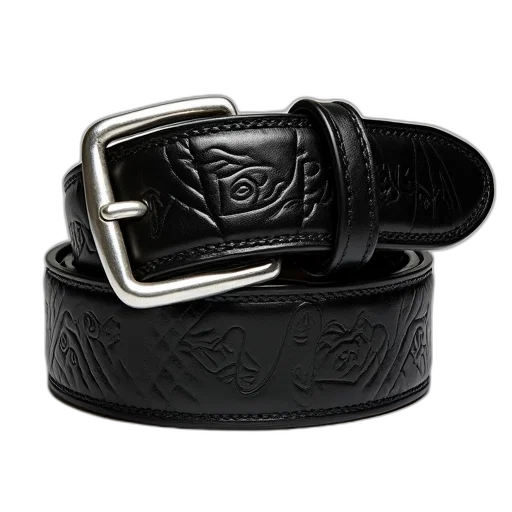 jewelry, crown, black, belt, engraved, leather, pattern, silver transparent PNG cut-out