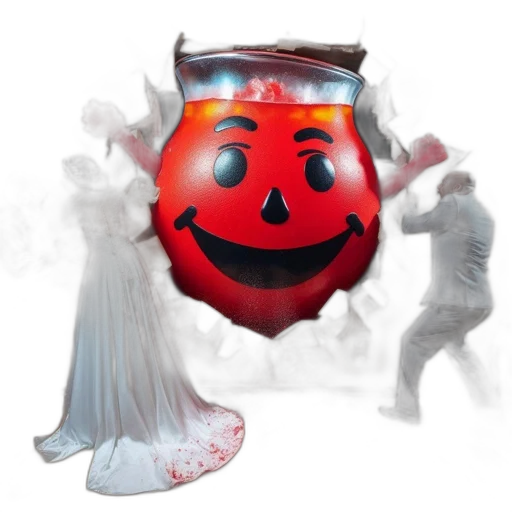 mask, dress, concept art, photorealistic, 3d render, fire, kool-aid, man transparent PNG cut-out