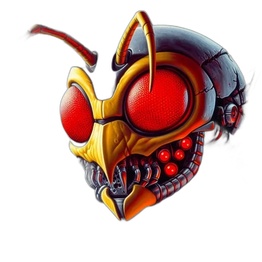 mask, robot, concept art, 3d render, pixel art, fantasy art, detailed, illustration transparent PNG cut-out