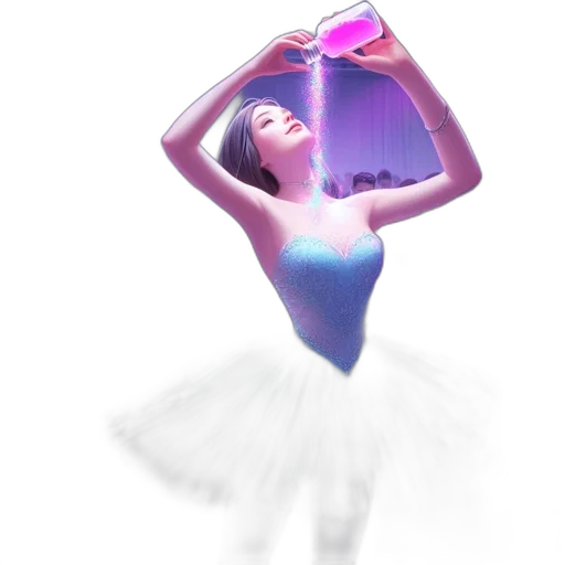 dress, bottle, robot, weapon, concept art, vaporwave, 3d render, fantasy art transparent PNG cut-out