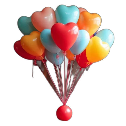 staff, 3d render, pastel, colorful, collection, balloons, various, shapes transparent PNG cut-out