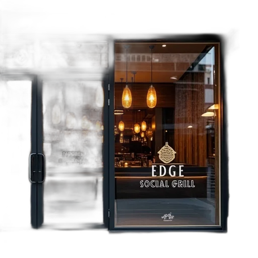 photorealistic, fog, first, image, shows, exterior, restaurant, large transparent PNG cut-out