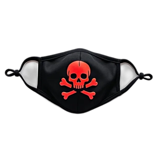 mask, black, face, red, white, skull, crossbones, design transparent PNG cut-out
