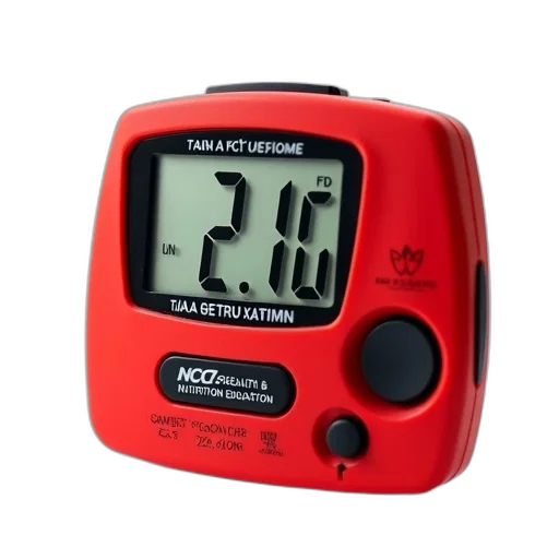 red, digital, pedometer, black, screen, displaying, time, date transparent PNG cut-out
