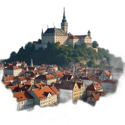building, photorealistic, concept art, 3d render, watercolor, fog, city street, aerial transparent PNG cut-out