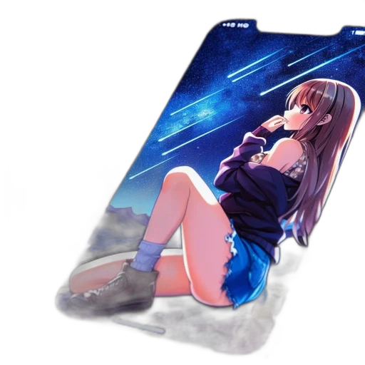 dress, umbrella, anime, concept art, fantasy art, photorealistic, outer space, night transparent PNG cut-out