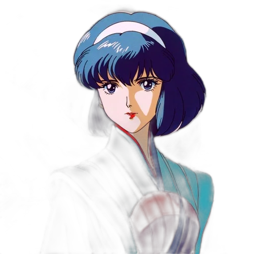 face, dress, robot, vaporwave, anime, watercolor, concept art, outer space transparent PNG cut-out