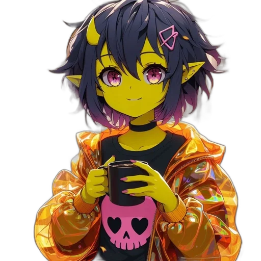 mask, creature, dragon, jacket, anime, pixel art, fantasy art, concept art transparent PNG cut-out