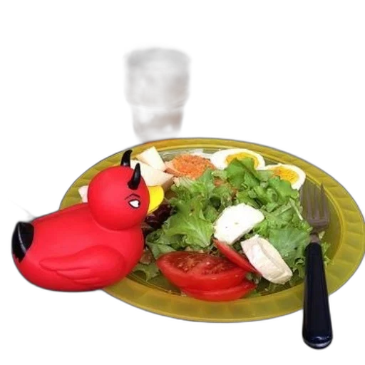 food, animal, mask, weapon, 3d render, photorealistic, vibrant, salad transparent PNG cut-out