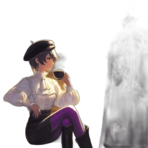 crown, jacket, dress, mask, concept art, watercolor, fantasy art, pixel art transparent PNG cut-out