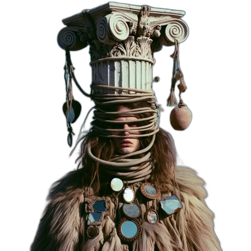 robot, mask, staff, face, concept art, 3d render, fantasy art, person transparent PNG cut-out