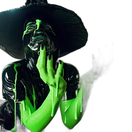 mask, creature, hat, staff, concept art, 3d render, fire, green transparent PNG cut-out