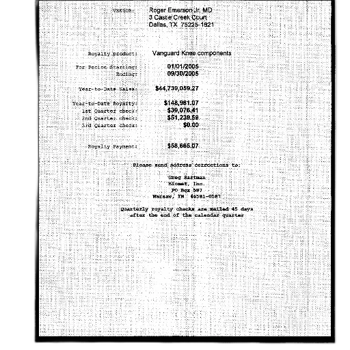 document, titled, royalty, product, details, vanguard, knee, components transparent PNG cut-out