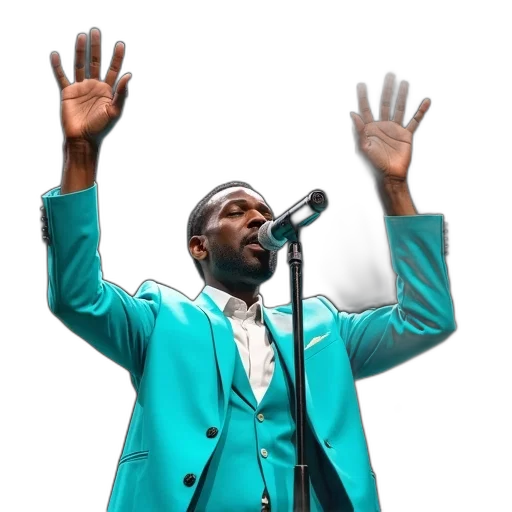 jacket, african, male, turquoise transparent PNG cut-out