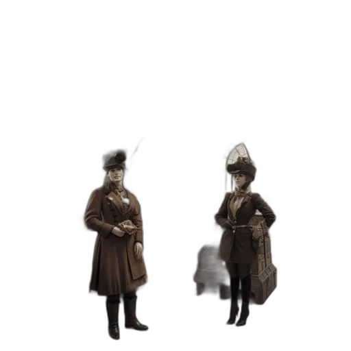 hat, jacket, staff, umbrella, concept art, 3d render, pixel art, photorealistic transparent PNG cut-out