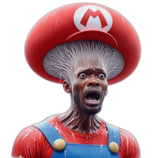 hat, hair, creature, face, 3d render, concept art, comic book art, photorealistic transparent PNG cut-out