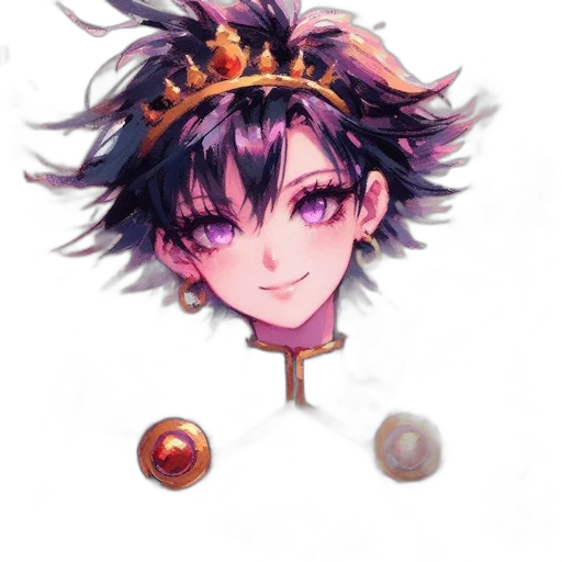 crown, jewelry, staff, weapon, anime, fantasy art, watercolor, pixel art transparent PNG cut-out