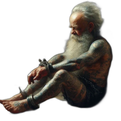 creature, animal, concept art, fantasy art, photorealistic, pixel art, elderly, man transparent PNG cut-out
