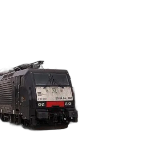 3d render, black, electric, locomotive, number, f4-283, side, parked transparent PNG cut-out