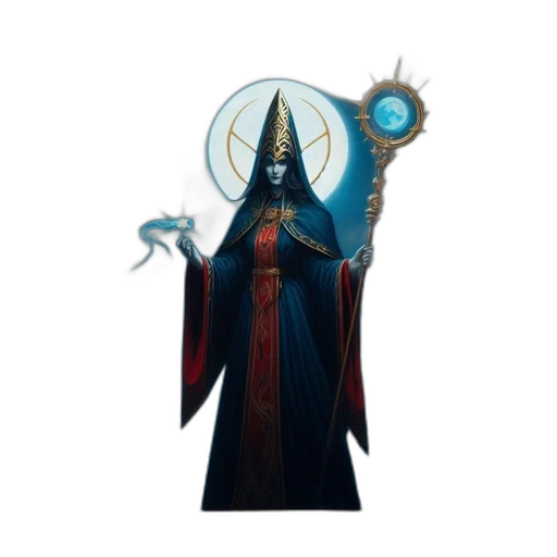 staff, creature, mask, concept art, fantasy art, pixel art, 3d render, dark transparent PNG cut-out