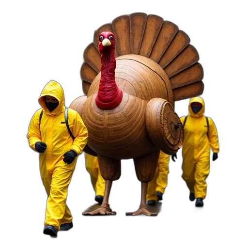 animal, group, people, hazmat, suits, walking, down, street transparent PNG cut-out