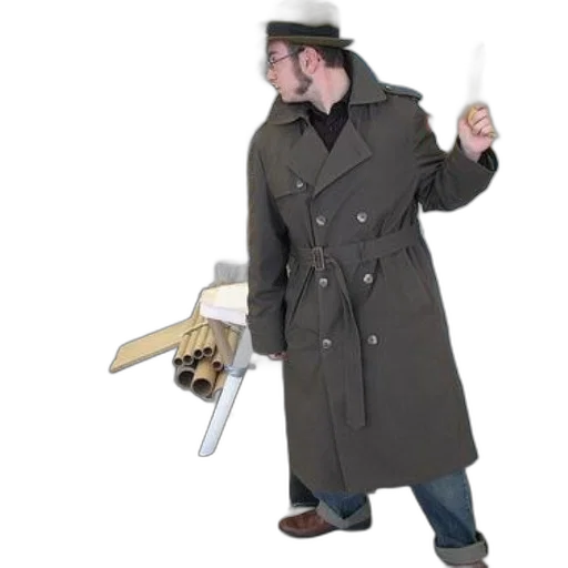 jacket, staff, weapon, umbrella, concept art, man, trench, coat transparent PNG cut-out