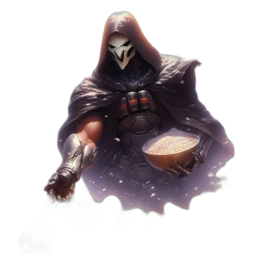 mask, weapon, creature, robot, concept art, fantasy art, comic book art, pixel art transparent PNG cut-out