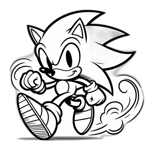 creature, concept art, cartoon, comic book art, pencil sketch, monochrome, illustration, sonic transparent PNG cut-out