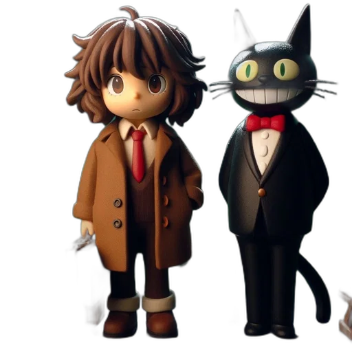 concept art, 3d render, pixel art, cartoon, two, characters, young, man transparent PNG cut-out