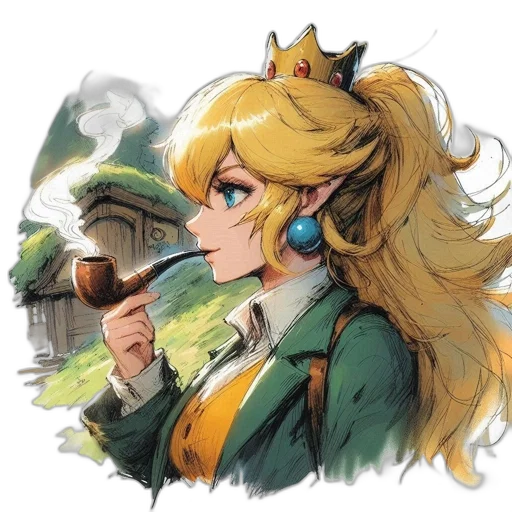 crown, staff, weapon, face, watercolor, concept art, fantasy art, pixel art transparent PNG cut-out