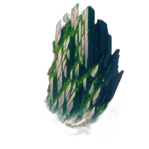 tree, hair, crown, robot, 3d render, pixel art, concept art, photorealistic transparent PNG cut-out