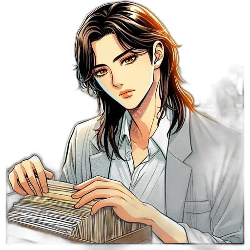 staff, concept art, fantasy art, cartoon, comic book art, earth tones, man, professional transparent PNG cut-out