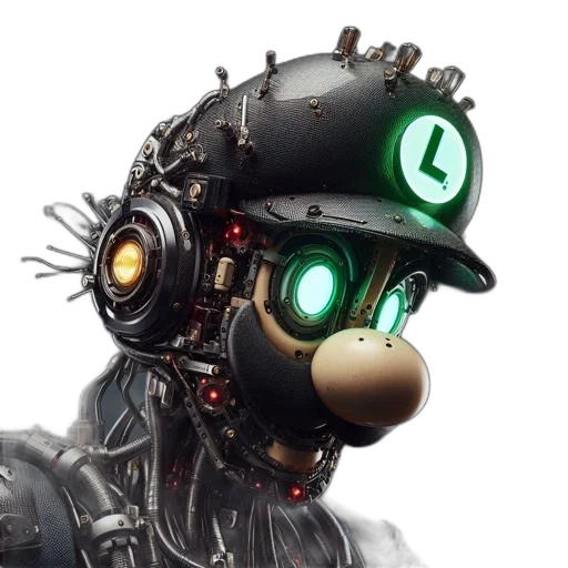 robot, mask, cyberpunk, concept art, 3d render, comic book art, artistic, rendition transparent PNG cut-out