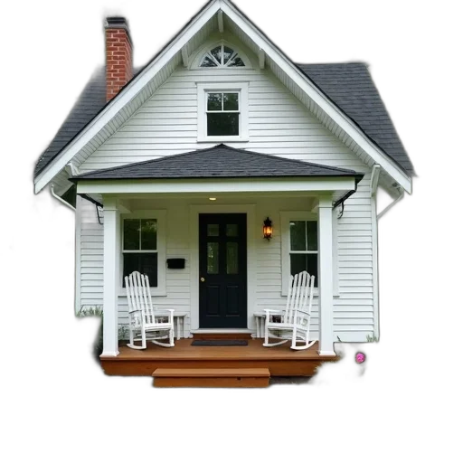 furniture, building, 3d render, photorealistic, concept art, small, white, house transparent PNG cut-out